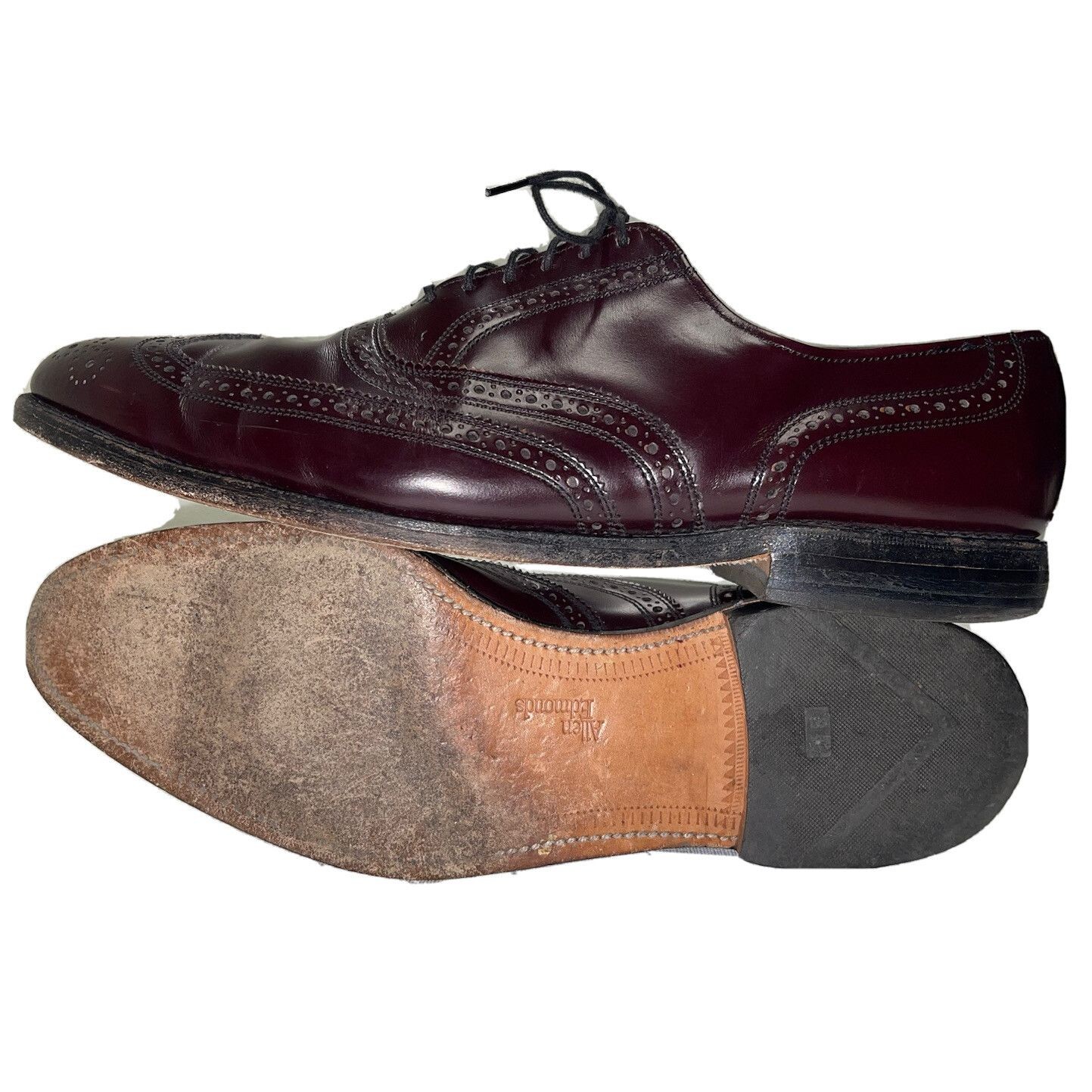 Men's Allen Edmonds Lloyd Wingtip Oxford Shoes Size 13 Burgundy 76082 0697